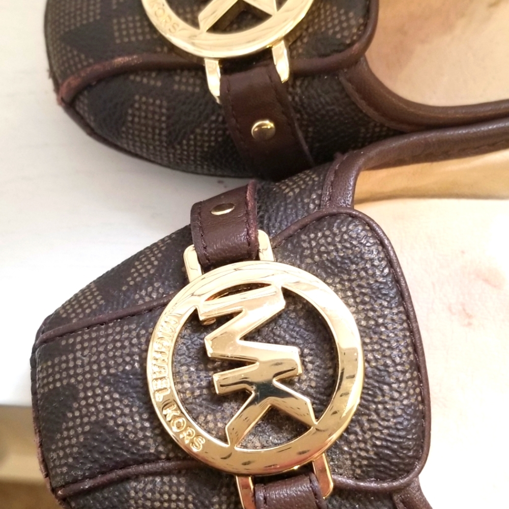 Michael Kors Signature Logo Leather Flats